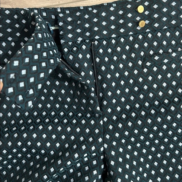 Anthropologie Cartonnier Charlie Crop Flare Pant In Lorie Green Multi Size 4 EUC - Picture 5 of 12